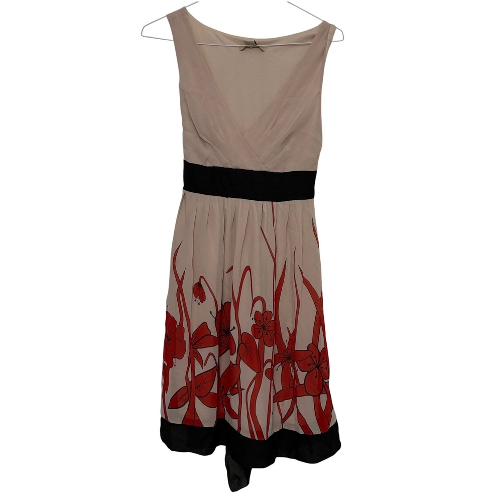 NWT Jonathan Martin‎ Petites Retro Floral V-Neck Casual Chic Midi Dress Size 4P